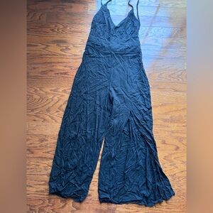 JustFab Sleek Black Jumpsuit Size L